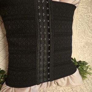 Black Waist Trainer Corset Belt Waist Cincher Shapewear Wide Elastic Belt M